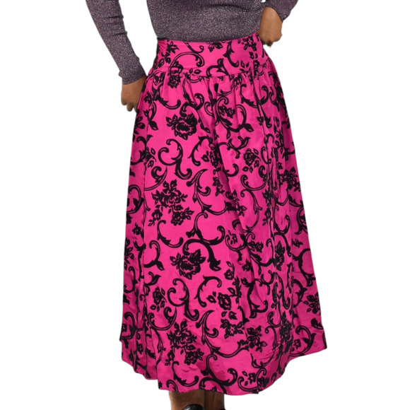 Vintage Scott McClintock Damask Skirt Purple Magenta Taffeta Crinoline Maxi 4 - Picture 9 of 16